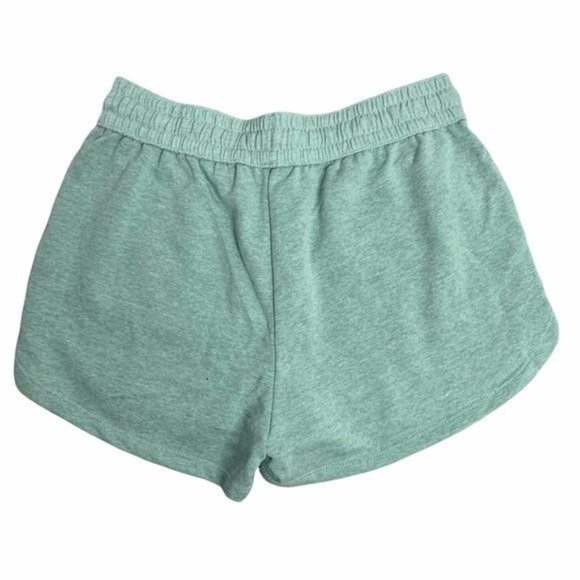 High Rise Athletic Dolphin Shorts S Heather Green Elastic Waist Drawstring - Picture 3 of 3